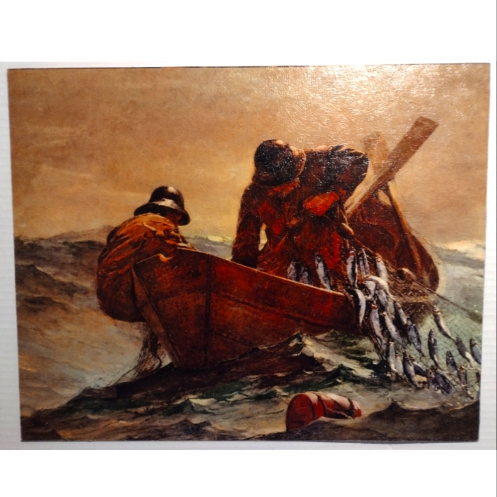 Vintage Winslow Homer The Herring Net Lithograph 16x20 Donald Art Company 131 L